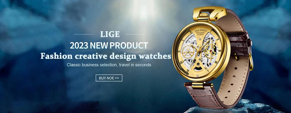 2023 LIGE Men Watches Top Brand Luxury Brown Leather Chronograph Sport Watch For Men Fashion Date Waterproof Clock Reloj Hombre