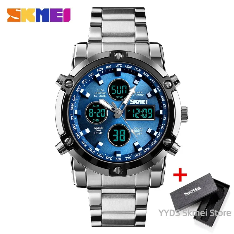 SKMEI 1389 Fashion Luxury Business Mens Watch Waterproof Sport Digital Men's Wristwatch Bracelet Clock Reloj Relogio Masculino