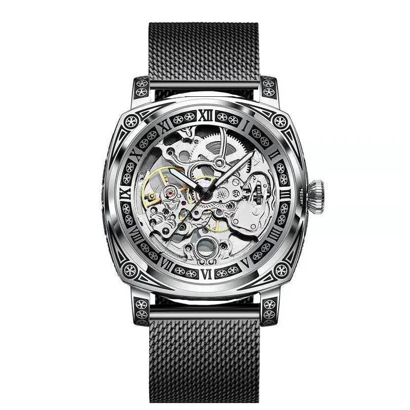 New Mens Watch Top brands Automatic man watches skeleton Fashion Male Clock Business Mechanical Wristwatch relogio masculino