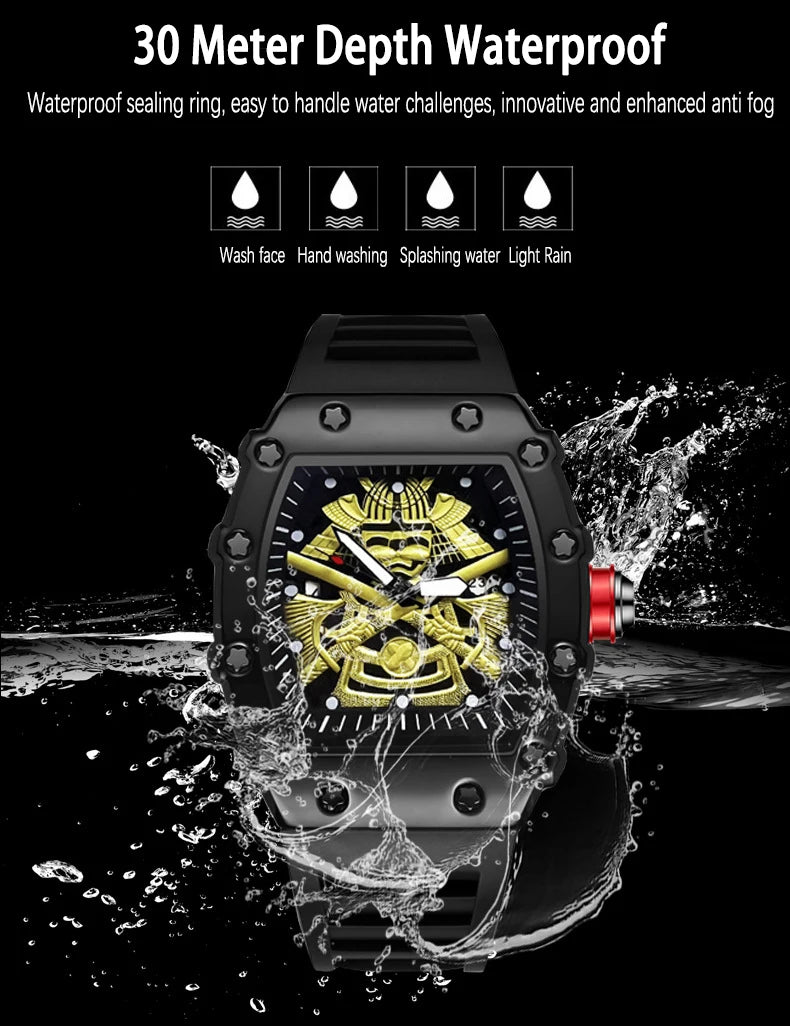 UTHAI Bucket shaped Men Watch Creative Sports Night Light Waterproof Silicone Calendar Male Fashion Quartz Clock Watches