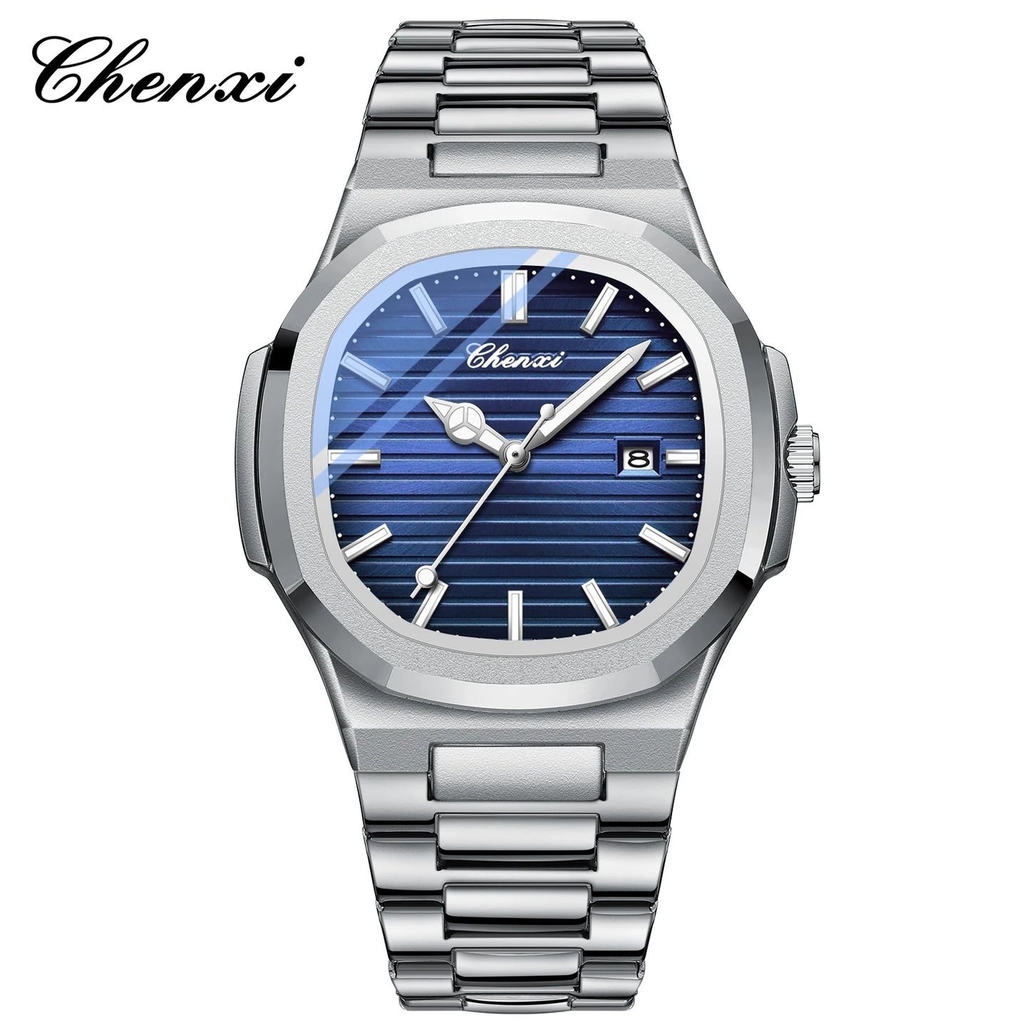 CHENXI 8222 Luxury Stainless Steel Wristwatch Quartz Waterproof Luminous Men Watches Reloj Hombre часы мужские наручные