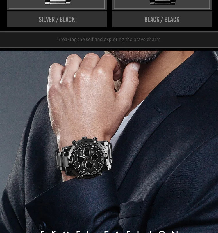 SKMEI 1389 Fashion Luxury Business Mens Watch Waterproof Sport Digital Men's Wristwatch Bracelet Clock Reloj Relogio Masculino