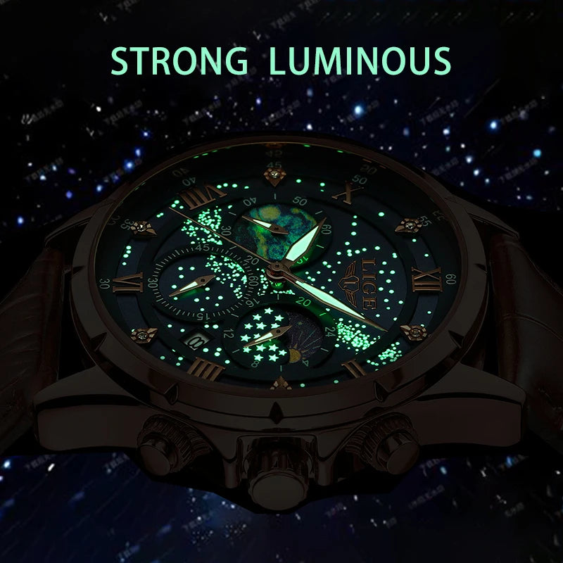 LIGE New Mens Watch Luxury 30M Waterproof Luminous Men Quartz Wristwatches Sport Military Chronograph Man Watch Montres Hommes