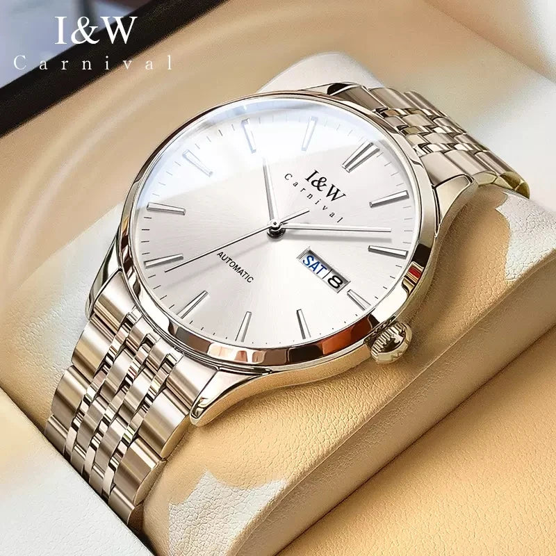 Carnival Iw For Mens Watch Automatic Japan Mechanical Movement Urban Male Wristwatch Date Ss316 Steel Sapphire Crystal Business