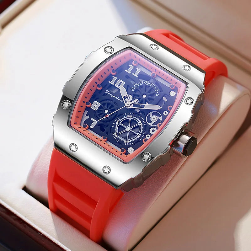 2024 New Fashion Men Luxury Watches For Mens Big Silicone Jelly Casual Quartz Watch For Gift Relogio Masculino Male Wristwatches