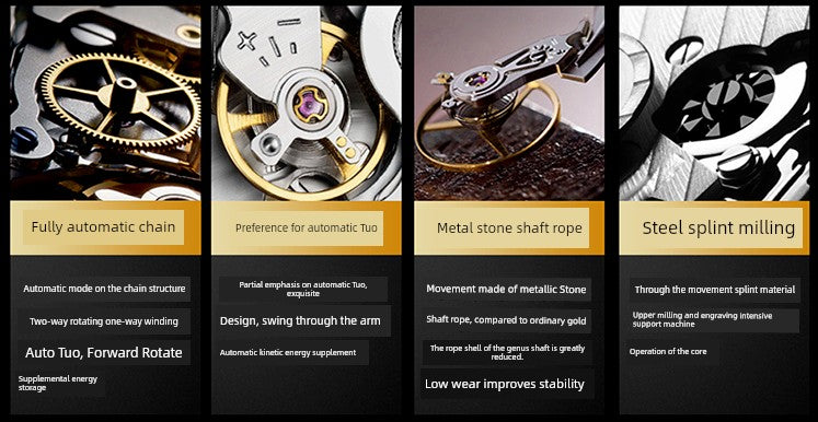 Hollow Personality Black Horse German Automatic Mechanical Watch