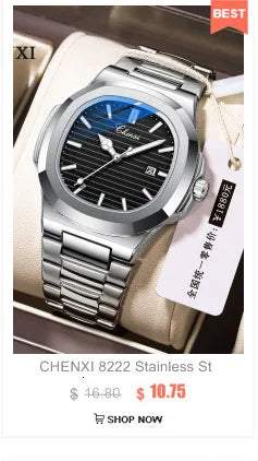 CHENXI 8222 Luxury Stainless Steel Wristwatch Quartz Waterproof Luminous Men Watches Reloj Hombre часы мужские наручные