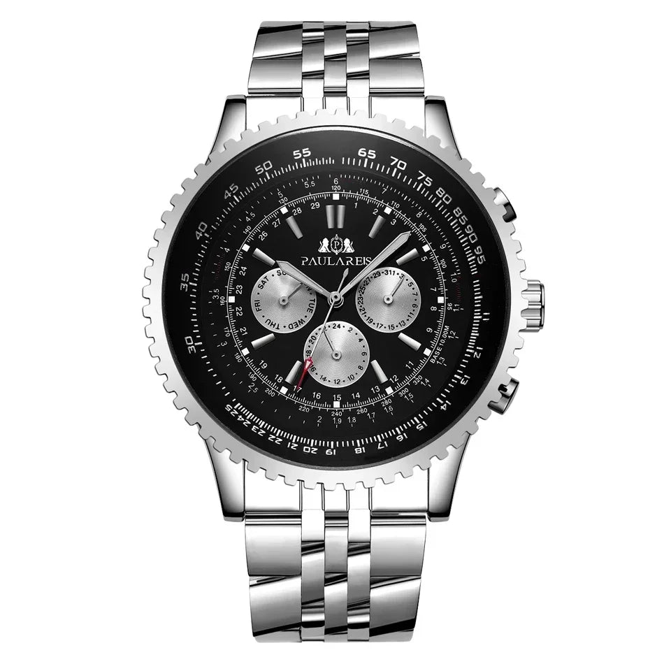 Automatic Mens Watch Mechanical Self Wind Movement Stainless Steel Fashion Sports Blue Black Big 50mm Classic Fashion Watches