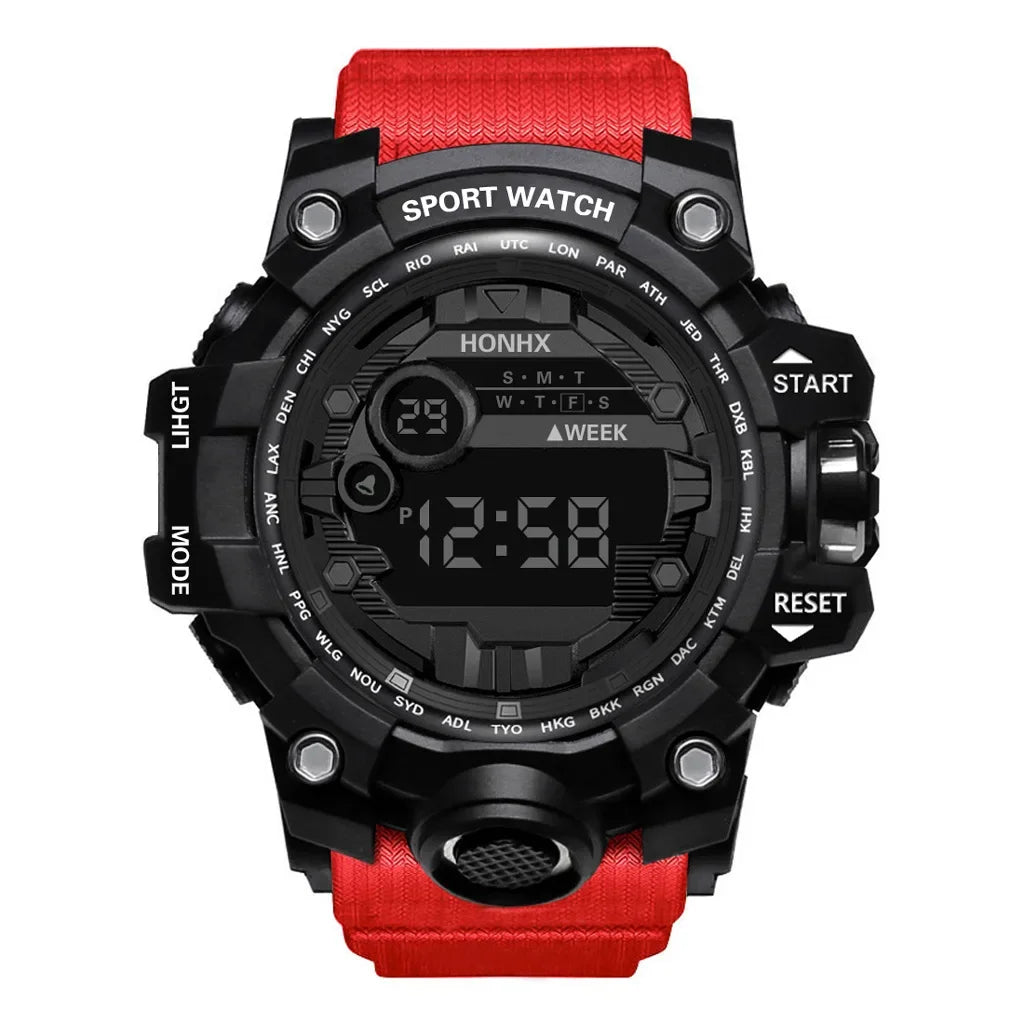 YIKAZE Y12 Men's Sports Watch Waterproof Luminous Men Sport Watch Multifunction Digital Electronic Wristwatch Clock for Boy Kids