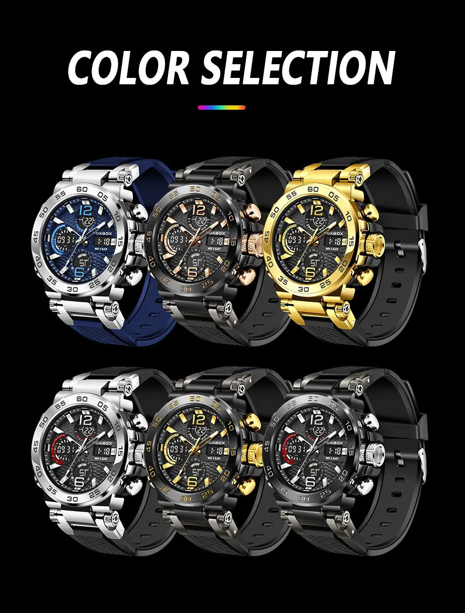 LIGE Luxury Mens Watch Fashion Man Quartz Wristwatch LED Display Luminous Waterproof Watches For Men Calendar Sport Male Clock