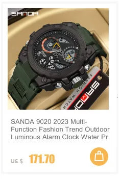 SANDA 3133 2022 G Style New Men's Watches 50M Waterproof Shock Sports Military Quartz Watch For Male Digital Wristwatch Clock
