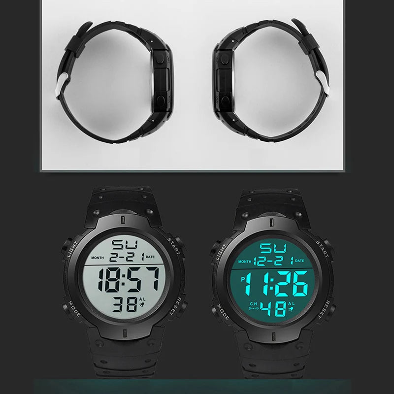 YIKAZE Men's Digital Watches Waterproof Outdoor Men Sports Watch Fitness Electronic Watch Military Sports Clock Kids Gifts