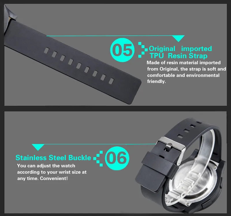 YIKAZE Men's Digital Watches Waterproof Outdoor Men Sports Watch Fitness Electronic Watch Military Sports Clock Kids Gifts