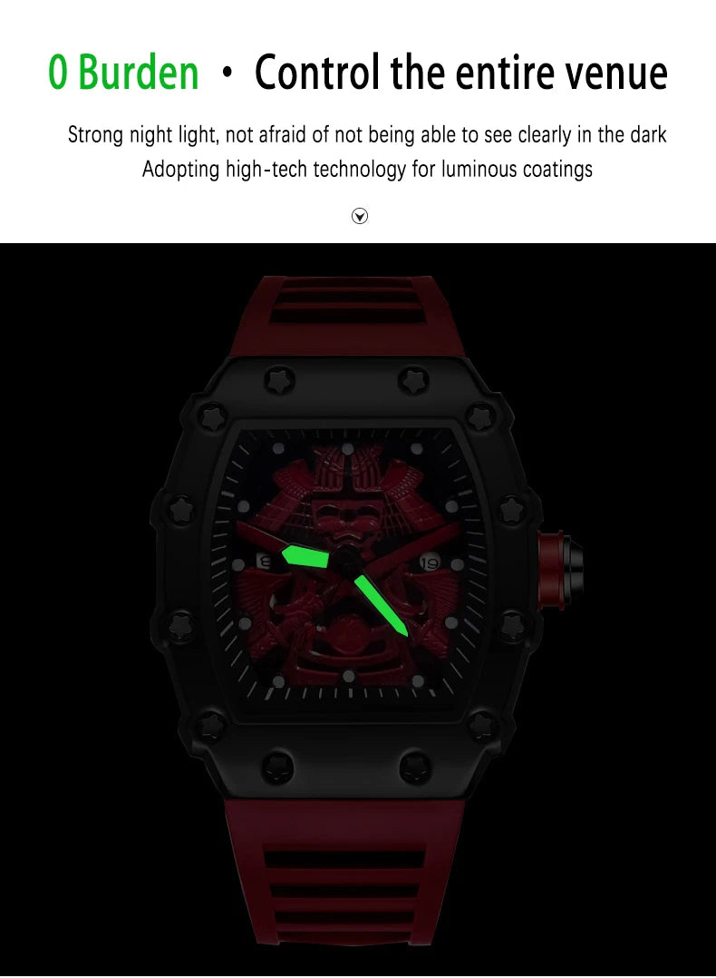 UTHAI Bucket shaped Men Watch Creative Sports Night Light Waterproof Silicone Calendar Male Fashion Quartz Clock Watches
