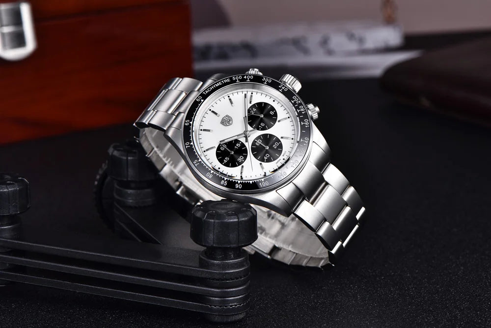 RollsTimi Mens Watch 2024 NEW Top Luxury Chronograph Stainless steel Japan TMI Vk63 Quartz Watches for Man Sapphire Wristwatch