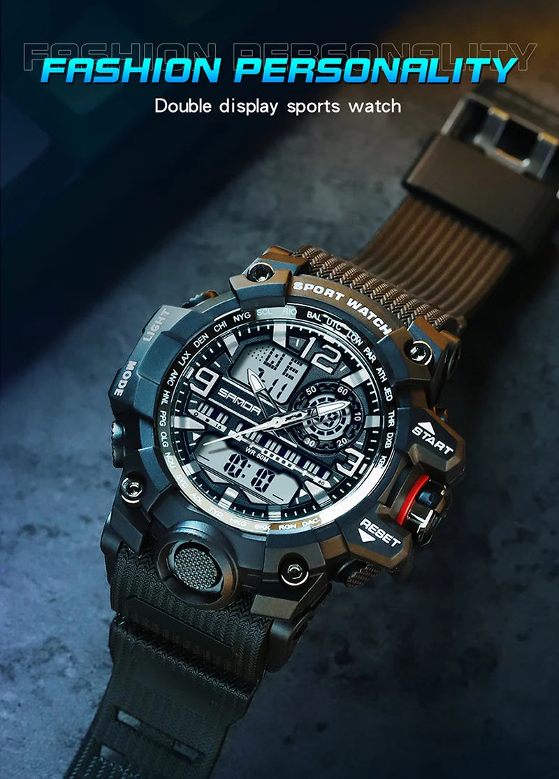 SANDA 3133 2022 G Style New Men's Watches 50M Waterproof Shock Sports Military Quartz Watch For Male Digital Wristwatch Clock