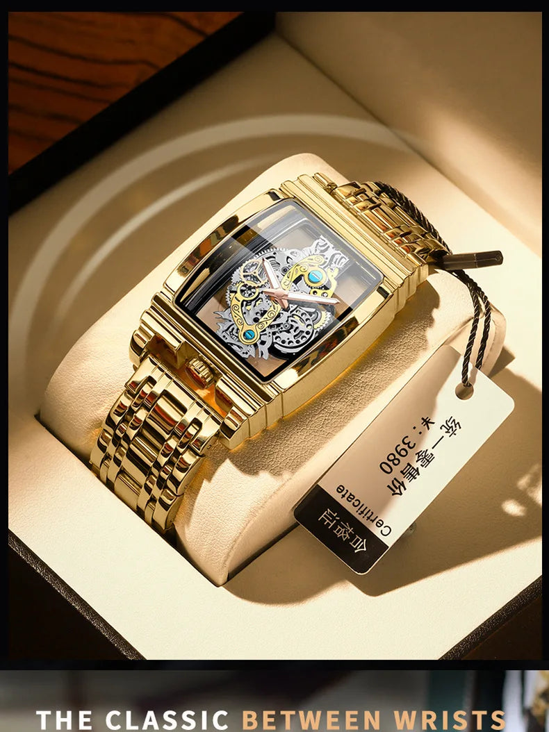 BINBOND Men Watch Sports Quartz Watches Men Waterproof Luminous Pointer Wristwatch Skeleton Hollow Clock Man Relogio Masculino