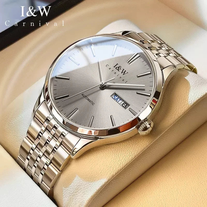 Carnival Iw For Mens Watch Automatic Japan Mechanical Movement Urban Male Wristwatch Date Ss316 Steel Sapphire Crystal Business