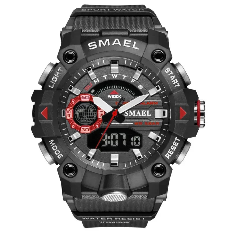 SMAEL 8040 50M Waterproof Wristwatch Stopwatch Alarm LED Light Digital Watches Men's Sports Watch Military Watches Men Watch