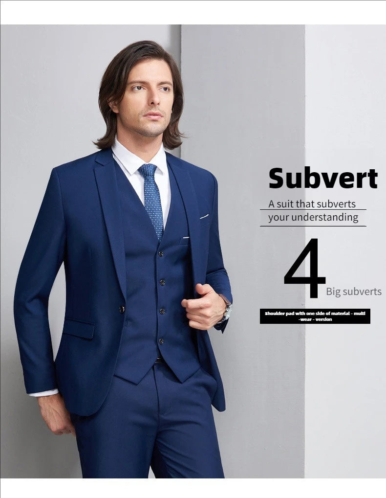 Suit For Men Wedding 3 Pieces 2 Sets Blazers Elegant High Quality Jackets Vest Pants Luxury Coats 2024 Formal Classic Clothing