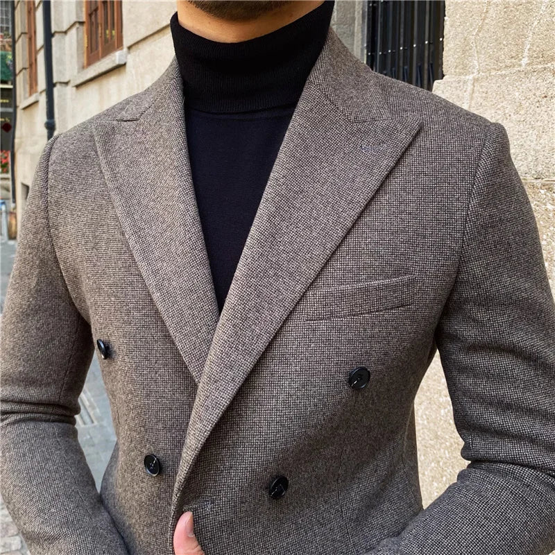 Men's 2 Pieces Suit Business Formal Casual Double Breasted Slim Fit Suits Party Wedding Dress Costume Male Suit