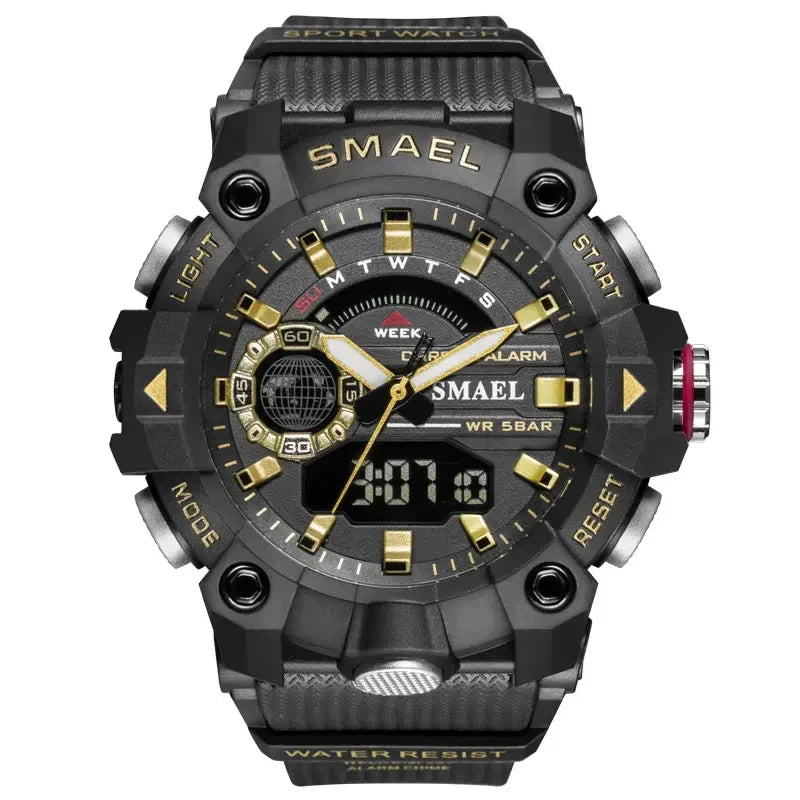SMAEL 8040 50M Waterproof Wristwatch Stopwatch Alarm LED Light Digital Watches Men's Sports Watch Military Watches Men Watch