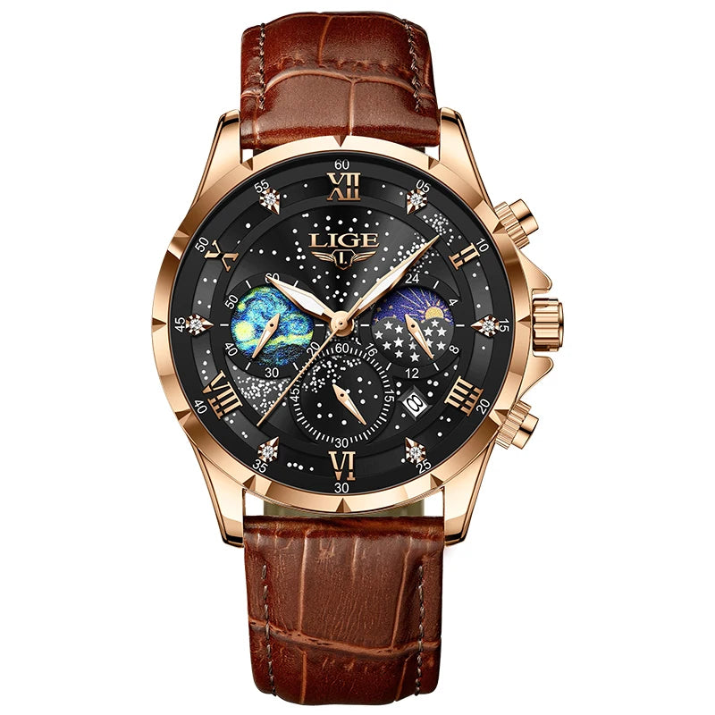 LIGE New Mens Watch Luxury 30M Waterproof Luminous Men Quartz Wristwatches Sport Military Chronograph Man Watch Montres Hommes
