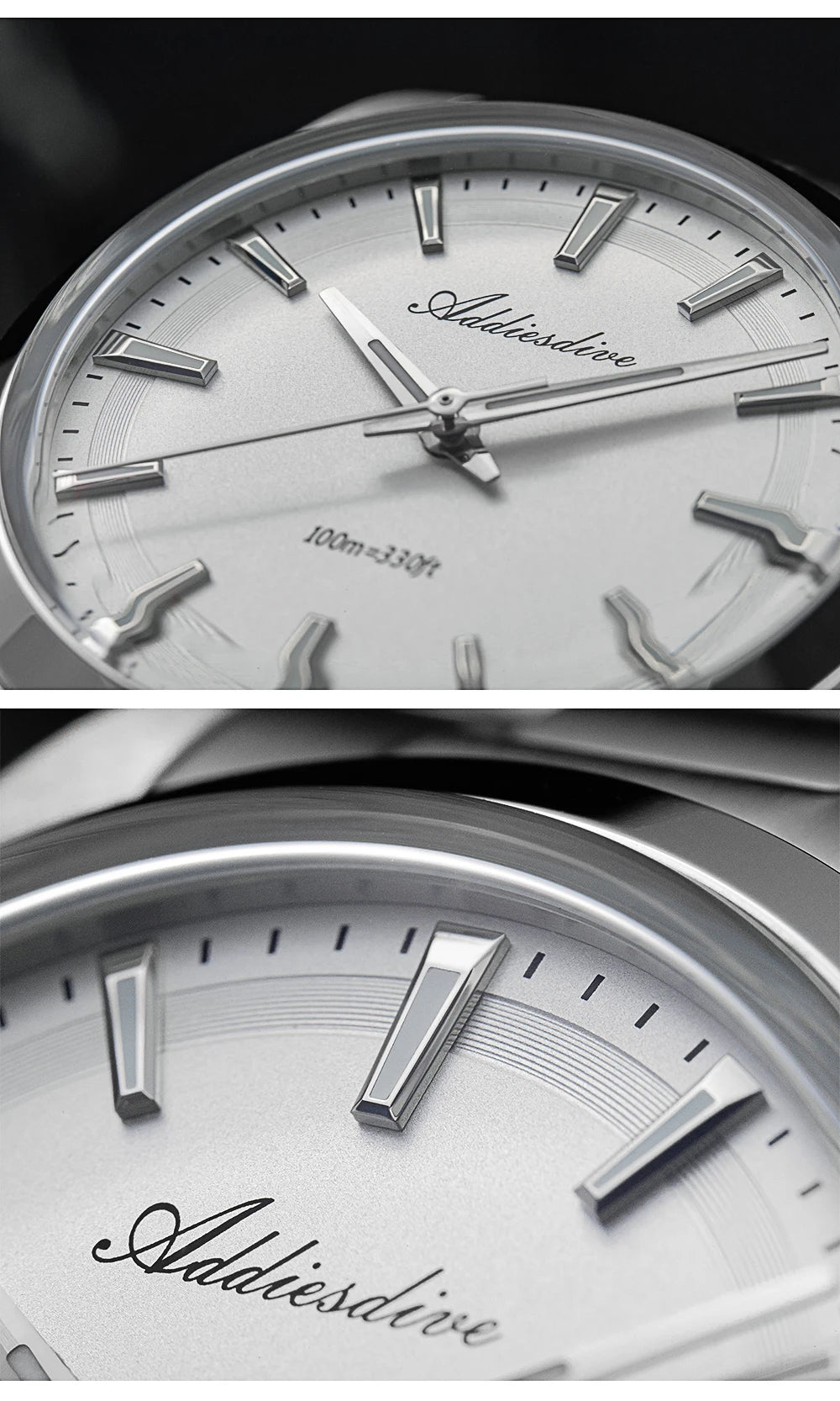ADDIESDIVE 36mm AD2066 Men Watch BGW9 Luminou Bubble Mirror Glass 316L Stainless Steel Reloj Hombre 100m Waterproof Quartz Watch