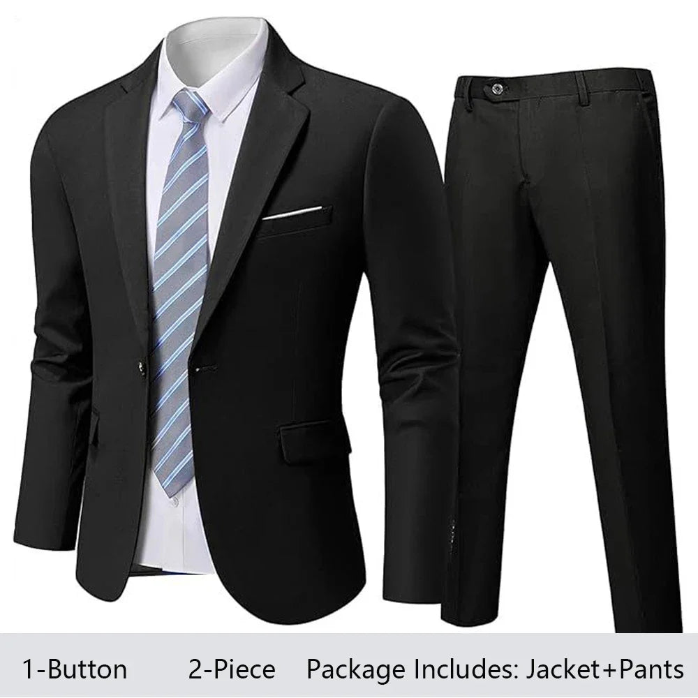 Suit For Men Wedding 3 Pieces 2 Sets Blazers Elegant High Quality Jackets Vest Pants Luxury Coats 2024 Formal Classic Clothing