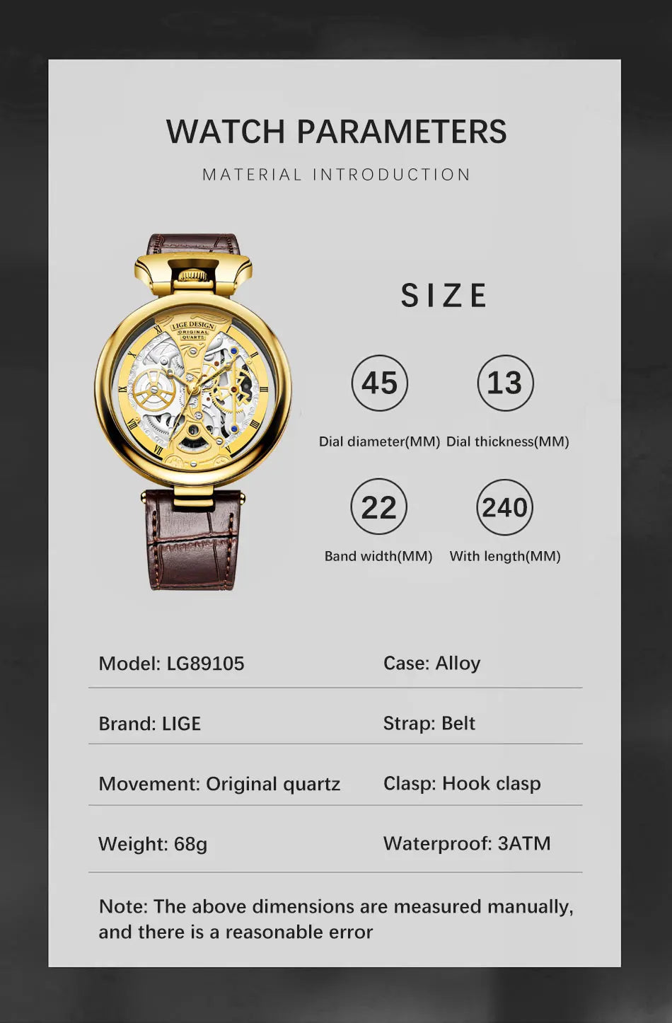2023 LIGE Men Watches Top Brand Luxury Brown Leather Chronograph Sport Watch For Men Fashion Date Waterproof Clock Reloj Hombre