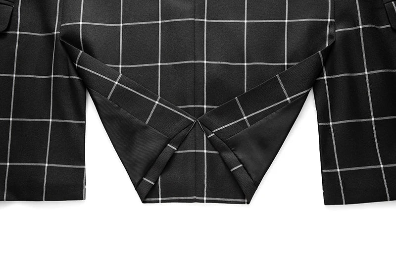 (Jacket +Pant+Vest) Luxury Men Groom Wedding Suits High Quality Business Social Prom Party Double Breasted Plaid Dress 3 Piece