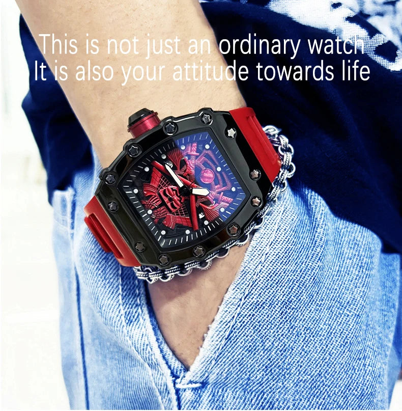 UTHAI Bucket shaped Men Watch Creative Sports Night Light Waterproof Silicone Calendar Male Fashion Quartz Clock Watches