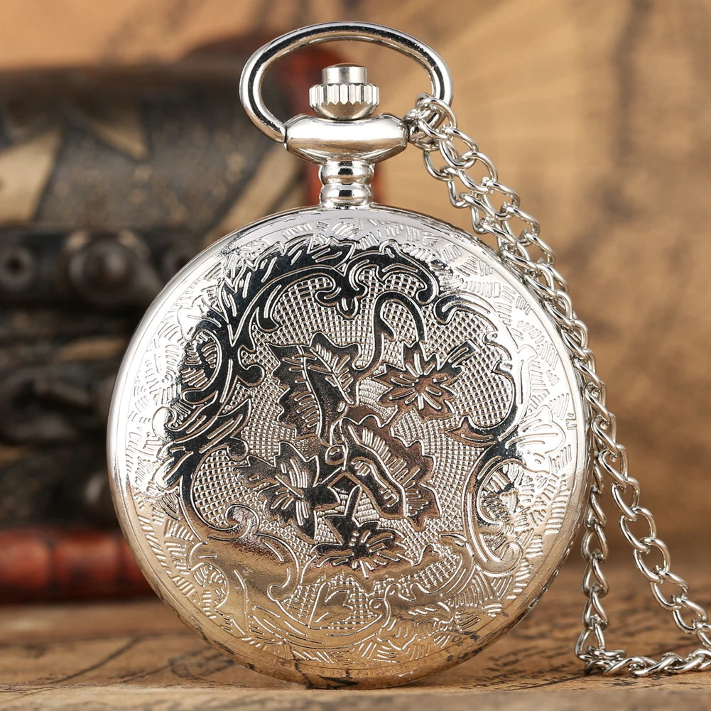 Gold Hollow Spider Design Quartz Pocket Watch Silver Half Hunter Pendant Necklace Clock Best Gifts Boys Men Women New 2019