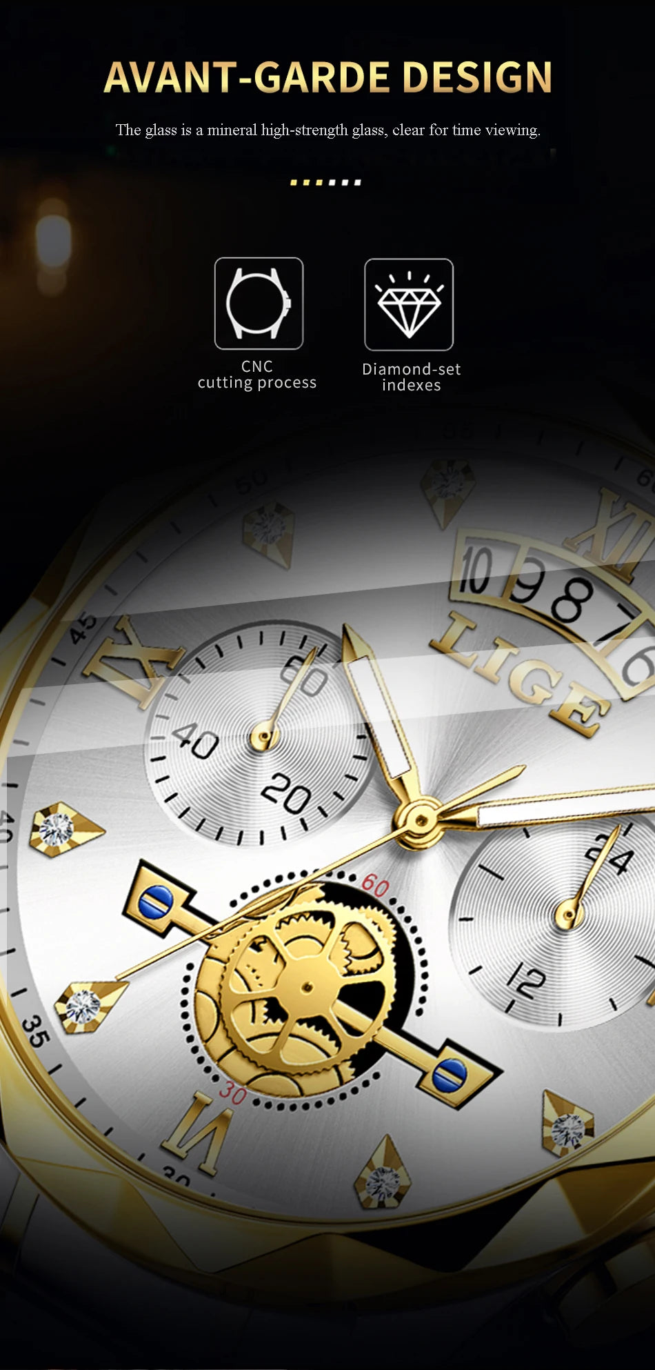 LIGE 2024 Fashion Mens Watch Luxury Business Waterproof Sports Quartz Wristwatches Luminous Date Casual Watches Men Reloj Hombre