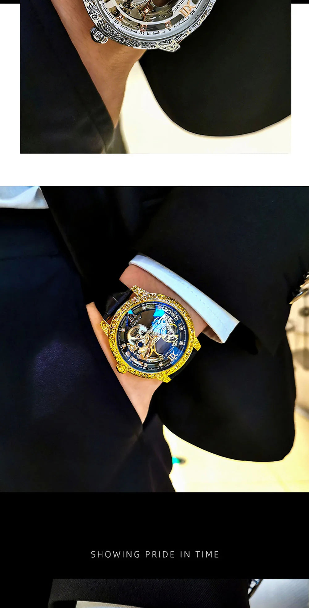 Fashion Mechanical Wristwatch Men's Luxury Brand Automatic Casual Watch Men's Sports Leather Waterproof Clock 2023 Renoj Hombre