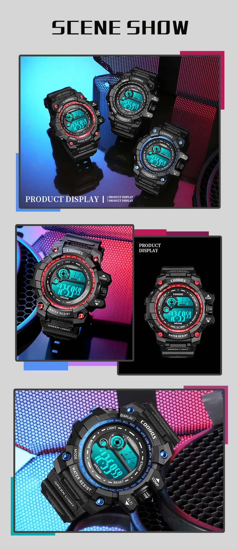 Waterproof Sport Men Watches 2024 Luxury Luminous Silicone Strap Military Wristwatch Man Calendar LED Digital Male Watch Hombre