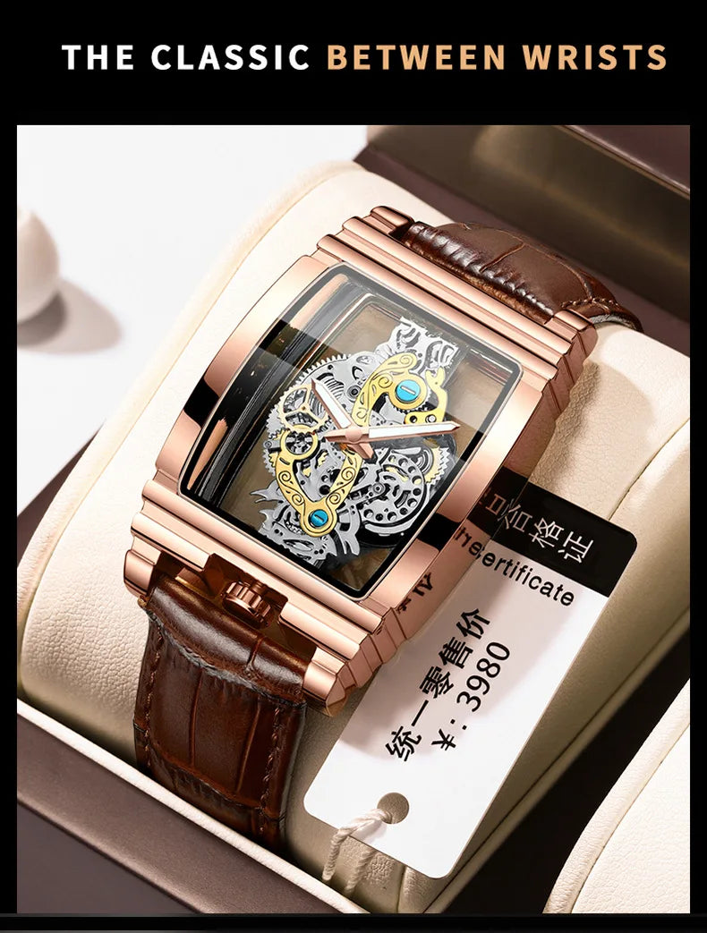 BINBOND Men Watch Sports Quartz Watches Men Waterproof Luminous Pointer Wristwatch Skeleton Hollow Clock Man Relogio Masculino