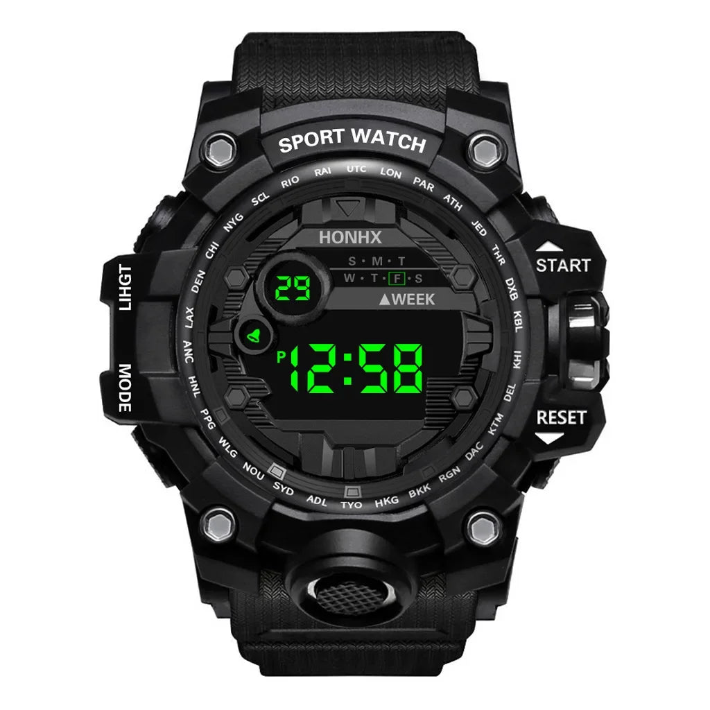 YIKAZE Y12 Men's Sports Watch Waterproof Luminous Men Sport Watch Multifunction Digital Electronic Wristwatch Clock for Boy Kids