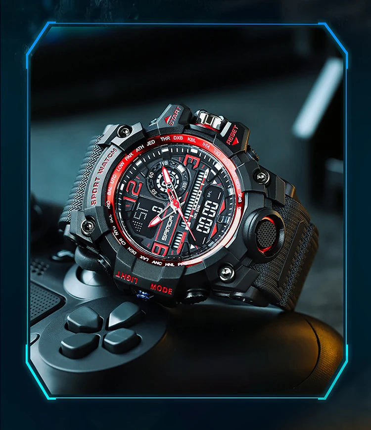 SANDA G style New Men Watch 50M Waterproof Sports Military Quartz Watch For Male Electron Digital Wristwatch Reloj De Hombre
