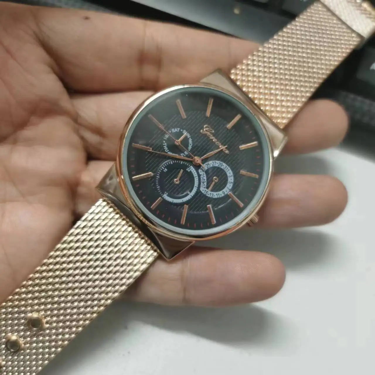 Fashionable casual men style and leisurely strap watch three eye six stitches leisure fashion activity watch, quartz watch