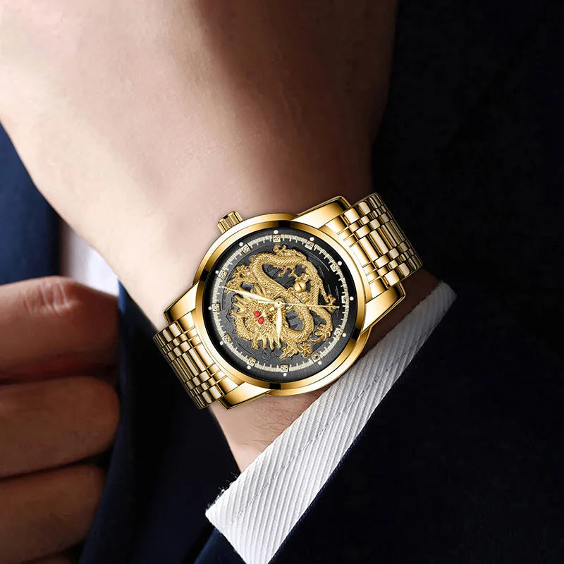 Men Gold Wrist Watches Top Brand Luxury Stainless Steel Band Male Clock 2024 Men Quartz Watch Fashion Dropship relogio masculino
