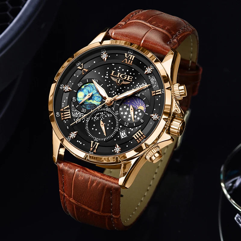 LIGE New Mens Watch Luxury 30M Waterproof Luminous Men Quartz Wristwatches Sport Military Chronograph Man Watch Montres Hommes