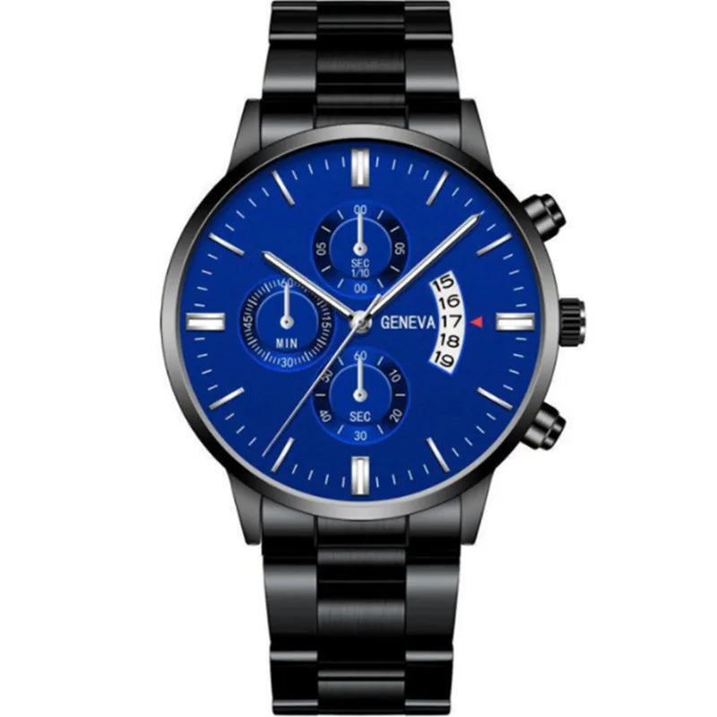 Fashion Men Stainless Steel Watch Luxury Calendar Quartz Wrist Watch Mens Business Watches for Man Clock Montre Homme