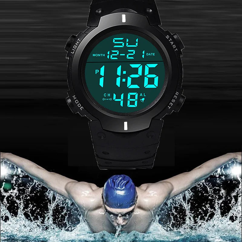 YIKAZE Men's Digital Watches Waterproof Outdoor Men Sports Watch Fitness Electronic Watch Military Sports Clock Kids Gifts