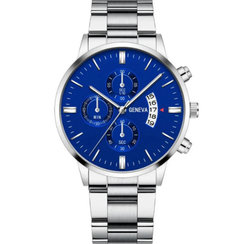 Fashion Men Stainless Steel Watch Luxury Calendar Quartz Wrist Watch Mens Business Watches for Man Clock Montre Homme