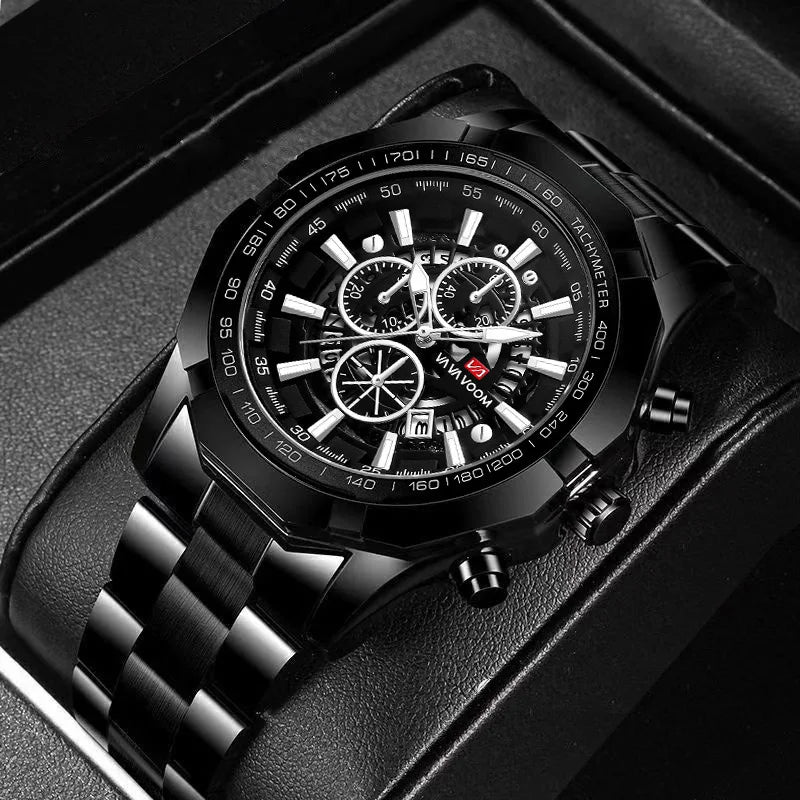 Luminous Military Watch For Men Sport Fashion Waterproof Stainless Steel Quartz Wristwatches Luxury Brand Date Mens Watches 2023