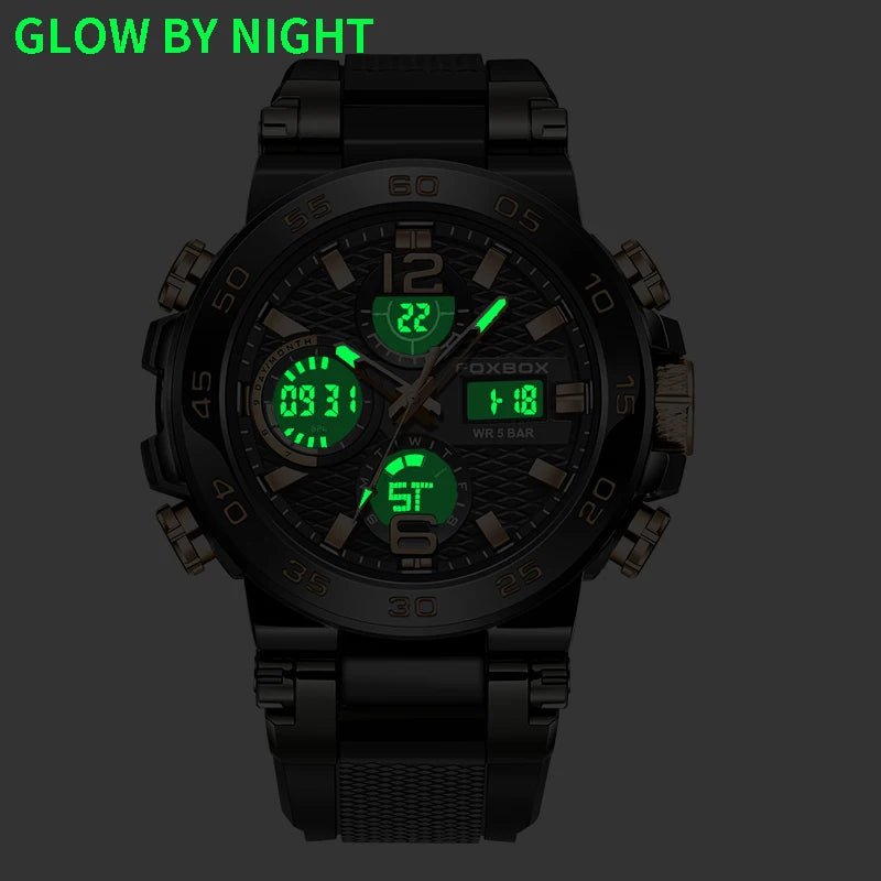 LIGE Luxury Mens Watch Fashion Man Quartz Wristwatch LED Display Luminous Waterproof Watches For Men Calendar Sport Male Clock