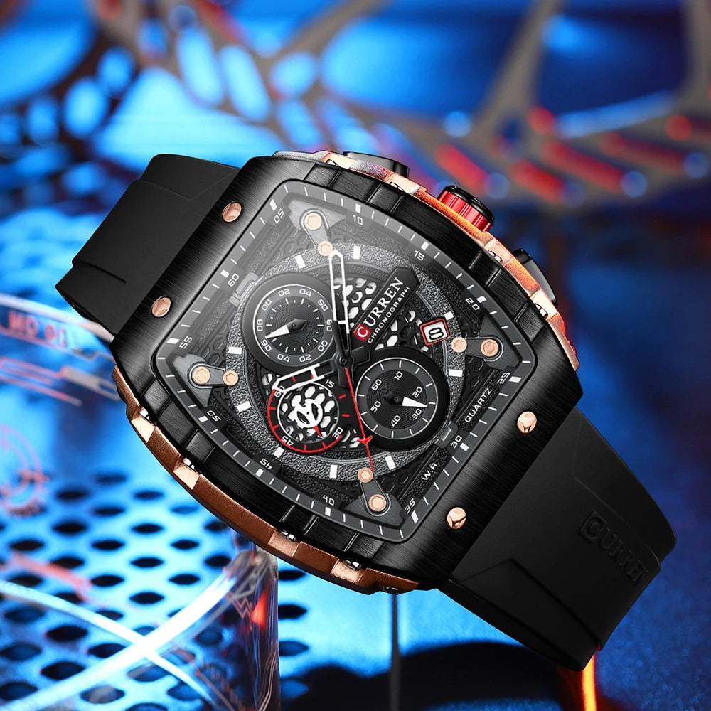 Curren 8442 Men Watch Date Business Stainless Steel Quartz Casual Luxury Fashion 6-Hand Relogio Masculino