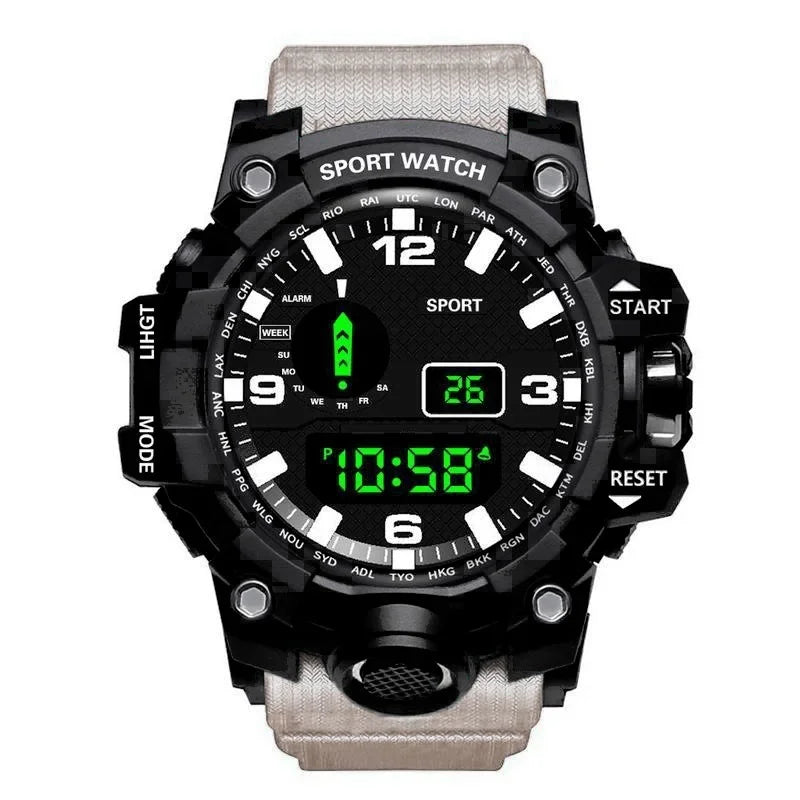 YIKAZE Y12 Men's Sports Watch Waterproof Luminous Men Sport Watch Multifunction Digital Electronic Wristwatch Clock for Boy Kids