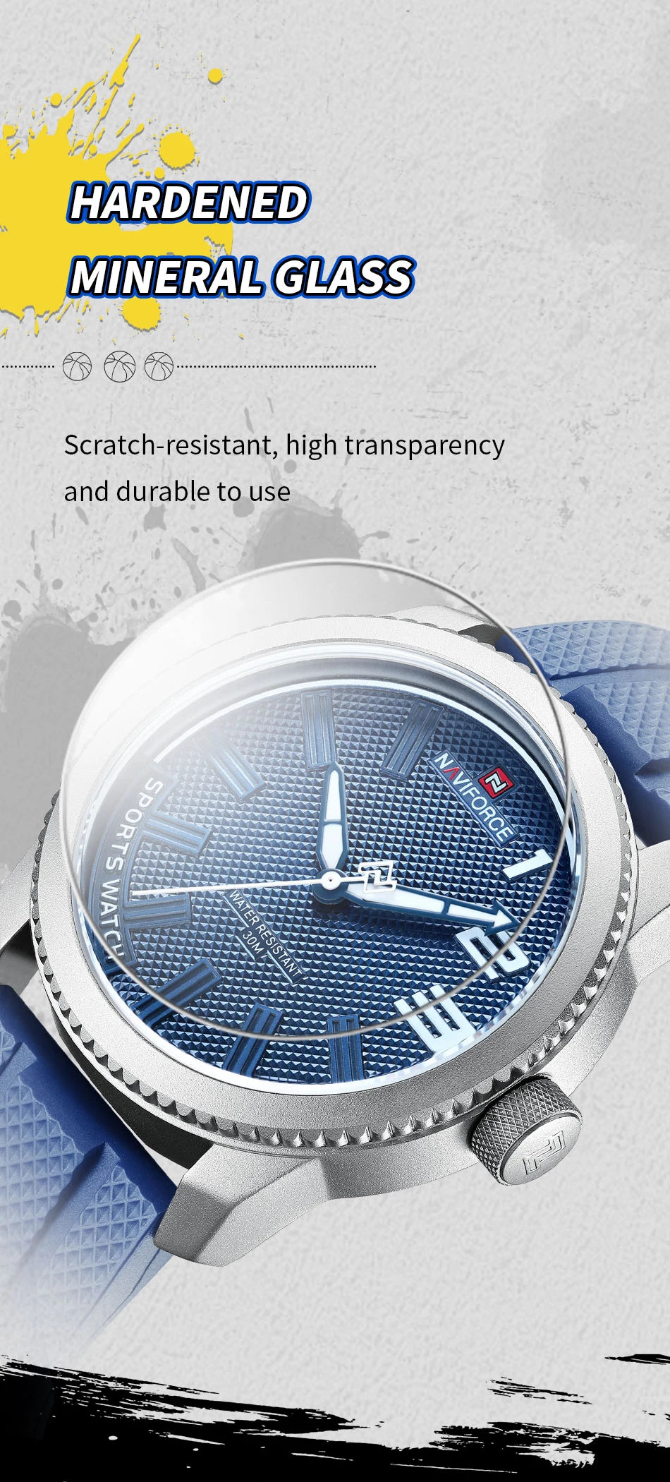 NAVIFORCE Top Brand Watch Men Fashion Casual Waterproof Simple Style Quartz Wristwatch Military Male TPU Strap Clock